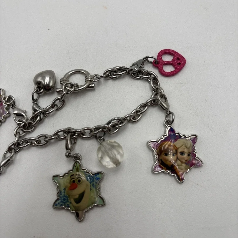 Disney Frozen Bracelet Charms Elsa Anna Olaf Sven Youth‎ Size Toggle Heart Love